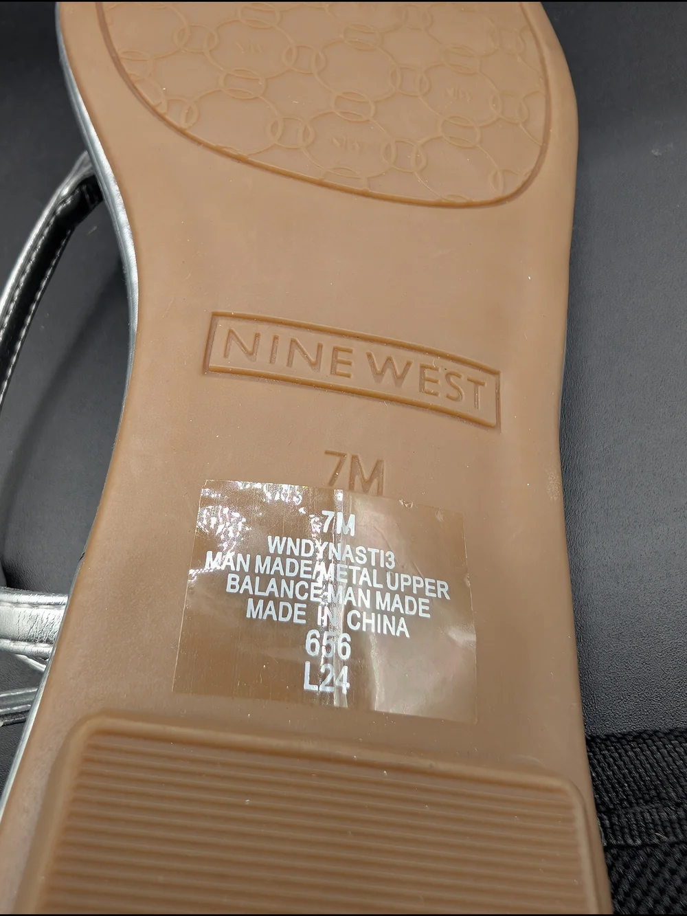 Nine West Silver Jeweled T-Strap Sandals for Women
